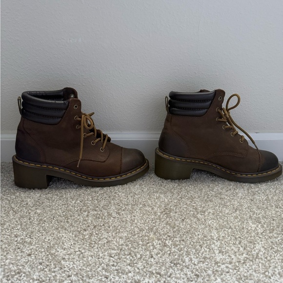 Dr. Martens Alexandra Brown Heeled Ankle Boots Women’s Size 10 US - Picture 3 of 8